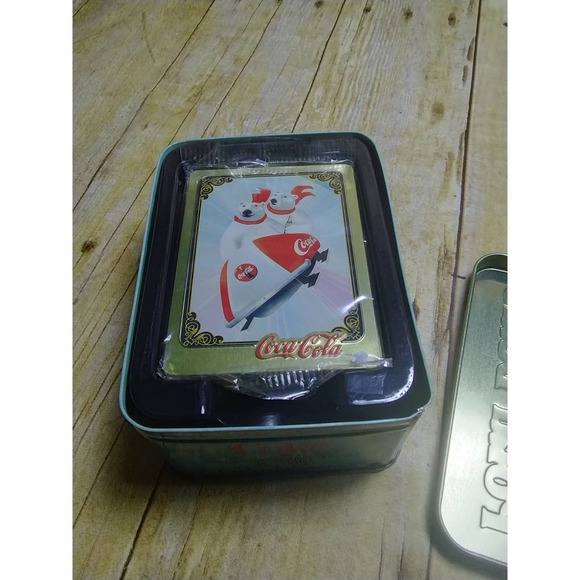 Vintage Coca-Cola Collectible Metal Trading Cards in Tin (lvb) - Picture 8 of 8